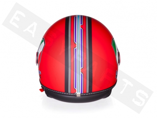 Piaggio Helm Demi Jet VESPA V-Stripes Rot (Visier geformt)